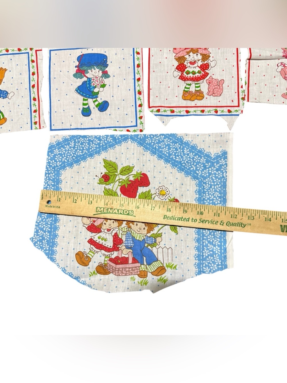 Vintage Strawberry Shortcake Fabric Remnants - Picture 4 of 13